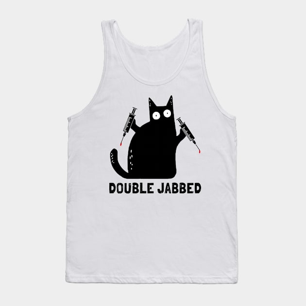 Cat With Syringes, Double Jabbed, Fully Vaccinated Tank Top by NuttyShirt